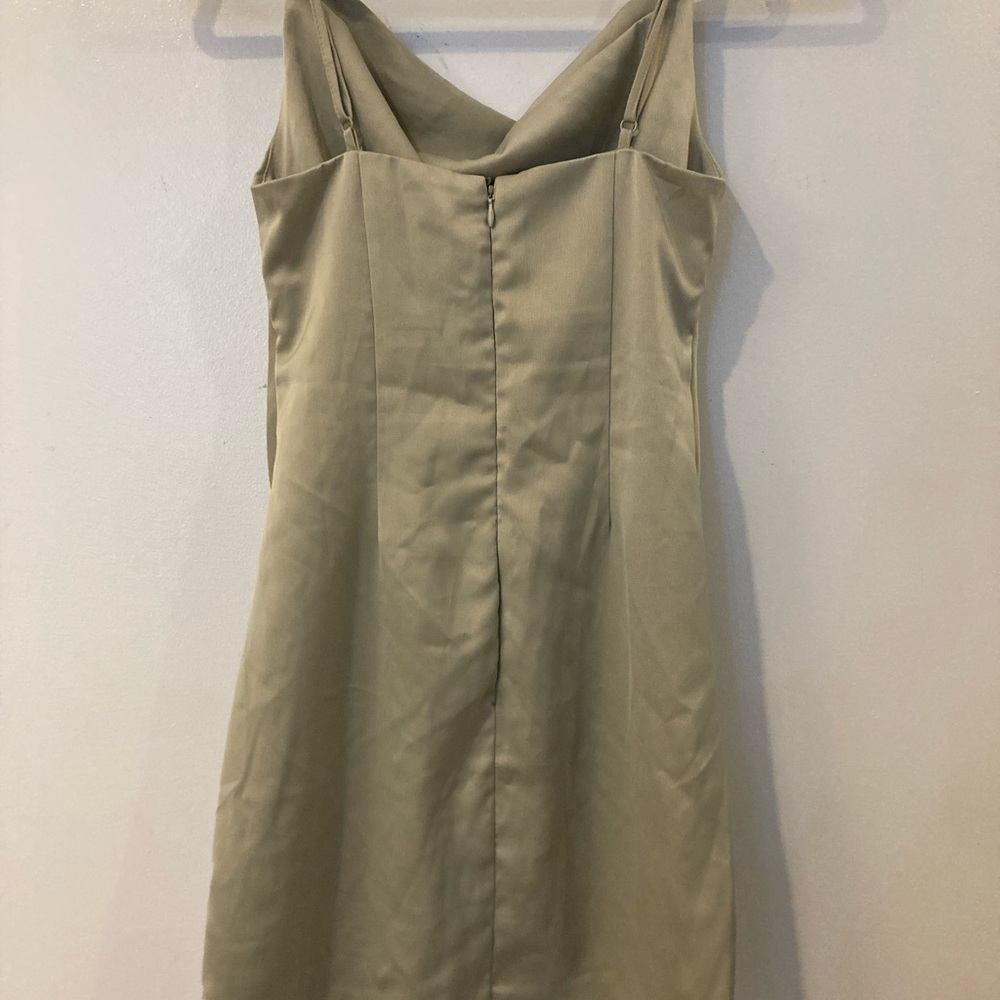 Green Urban Outfitters Satin Cowl Neck Mini Dress